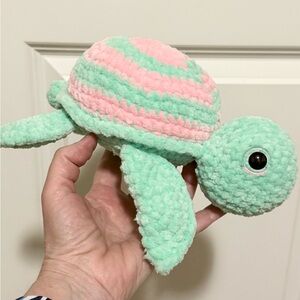 Handmade Crochet Turtle, Amigurumi Stuffed turtle, meet Sherbert Turtle